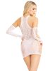2 Pc Lace Racer Back Mini Dress and Gloves