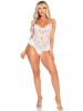 White Floral Lace Halter Bodysuit with Mini Bow