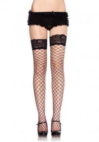 Lace Top Fence Net Thigh Highs