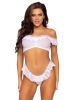 2 Pc. Lace Ruffle Crop Top and Thong Panty