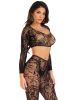 2 Pc Lace Crop Top and Footless Tights