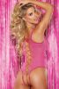 Stretch Lace and Mesh Open Front Teddy
