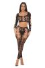 Tongue Twisted Crop Top and Leggings Black