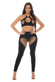 Heart Rate Halter Bra and Legging 2 Piece Set