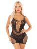 Black Lace and Net Mini Dress