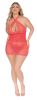 Stretch Fishnet and Scalloped Stretch Lace Chemise