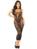 Seamless Rhinestone Lace and Net Body Con Dress