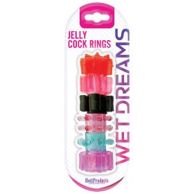 Wet Dreams Jelly Cock Rings Assorted Colors 6Pk