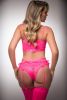3 Pc High Waist Studded Cut Out Hiphugger Garter Panty and Top Bra