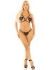 Black 2pc Heart Open Cup Bra and Dual G