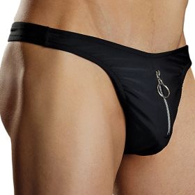 Male Power Nylon Spandex Zipper Thong