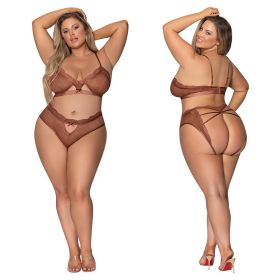 Magic Silk Bralette & G Panty Brown QUEEN Boxed