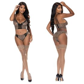 Magic Silk Bra & Hipster Panty Leopard S/M Boxed
