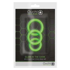 Ouch! Cock Ring Set 3pcs Glow in the Dark