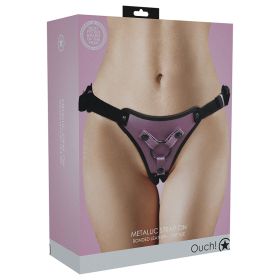 Ouch! Metallic Strap On Harness Rose