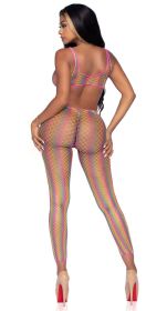 Rainbow Net Footless Bodystocking
