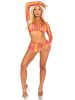 3 Pc Zig Zag Net Bikini Top, Boyshorts and Shrug O/s
