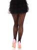 Sweetheart Striped Net Tights With Keyhole and Mini Bow Detail