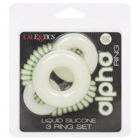 Alpha Glow In The Dark Liquid Silicone 3 Ring Set