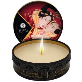 Shunga Mini Massage Candle Sparkling Strawberry Wine 1oz