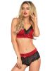 2 Pc. Lace Trimmed Spandex Bralette & Brazilian Back Boy Shorts