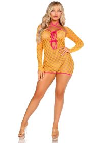 2 Pc Eyelet Net Mini Dress With Tie