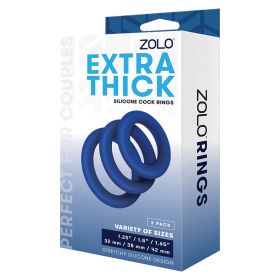 Zolo Extra Thick Silicone Cock Ring Pack of 3