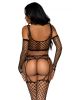 3 Pc Net Crop Top, Garter Stockings, and Matching Gloves