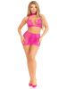 2 Pc Dotted Net and Lace Halter