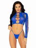 2 Pc Seamless Cut Out Long Sleeve Crop Top and G
