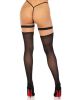 Opaque Thigh Highs With Heart Garter Top