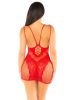 Red Lace and Net Mini Dress