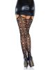 Scroll Lace Stockings With Attached Garter Belt
