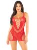 Red Lace and Net Mini Dress