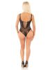 Seamless Rhinestone Net and Lace Bodysuit