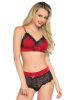 2 Pc. Lace Trimmed Spandex Bralette & Brazilian Back Boy Shorts
