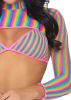 Rainbow Fishnet Top Set