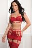 3pc Zipper Top With Garter Mini Skirt and