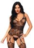 Strappy Rose Lace Suspender Bodystocking