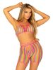 3 Pc Rainbow Net Bikini Top With G