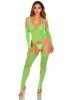 2 Pc Lace Halter Footless Cami Garter With Attached Toe Loop Stockings O/s