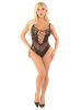 Seamless Rhinestone Net and Lace Bodysuit