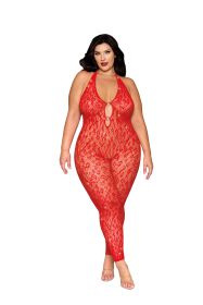Rhinestone Bodystocking Dmnd (Option: Queen Size  Poinsettia)