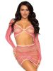 2 Pc Zig Zag Net Crop Top and Mini Dress
