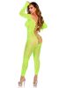 Python Net Crotchless Footless Lingerie Jumpsuit O/s