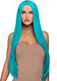 33 Inch Long Straight Center Part Wig (Option: Turquoise)