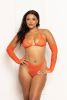 3 Pc Lace Bralette and Thong With Gloves Set