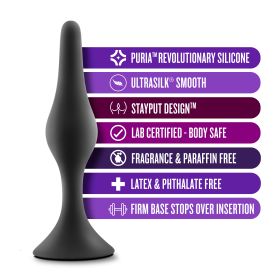 Anal Adventures Platinum (Option: Silicone Beginner Plug  Medium  Black)
