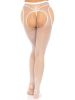 Fishnet Suspender Hose With Scalloped Trim
