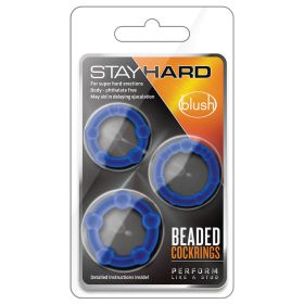 Stay Hard Beaded Cockrings (Option: Blue 3Pk)
